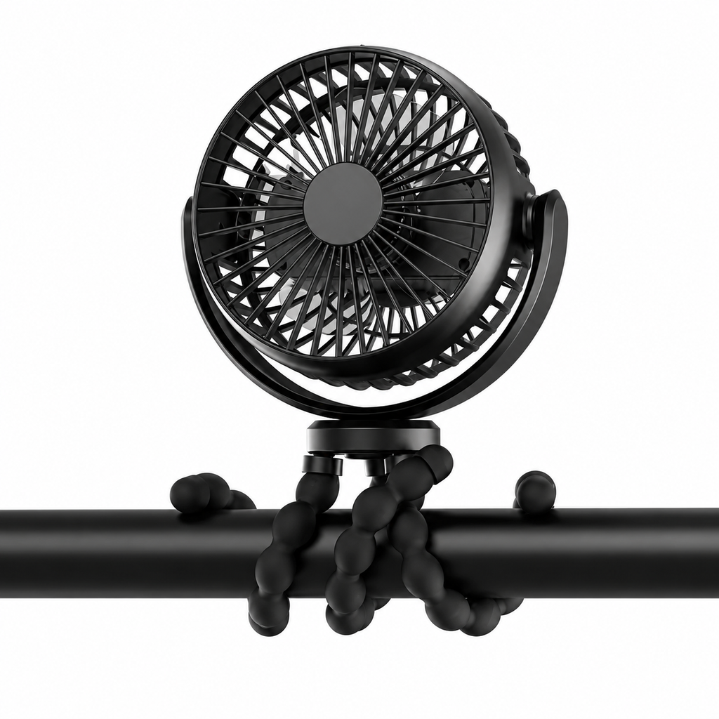 Three Speed Clip-On Battery Powered Portable Fan For Home Travel Office