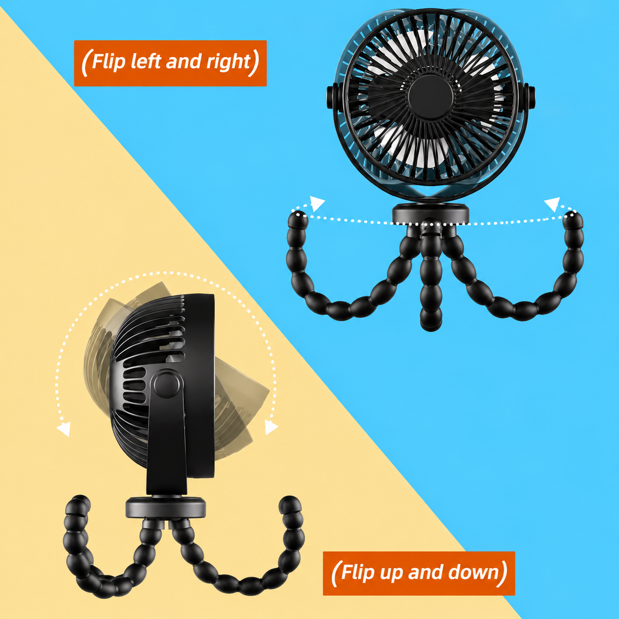 Three Speed Clip-On Battery Powered Portable Fan For Home Travel Office