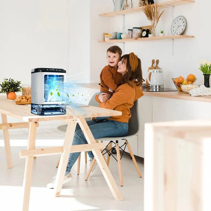 Personal Compact Air Conditioner With An Adjustable Fan
