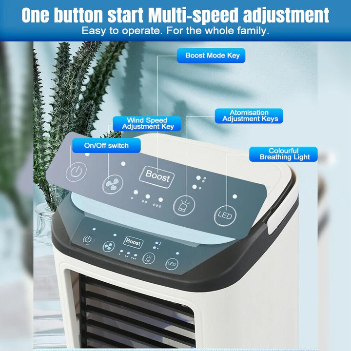 Personal Compact Air Conditioner With An Adjustable Fan