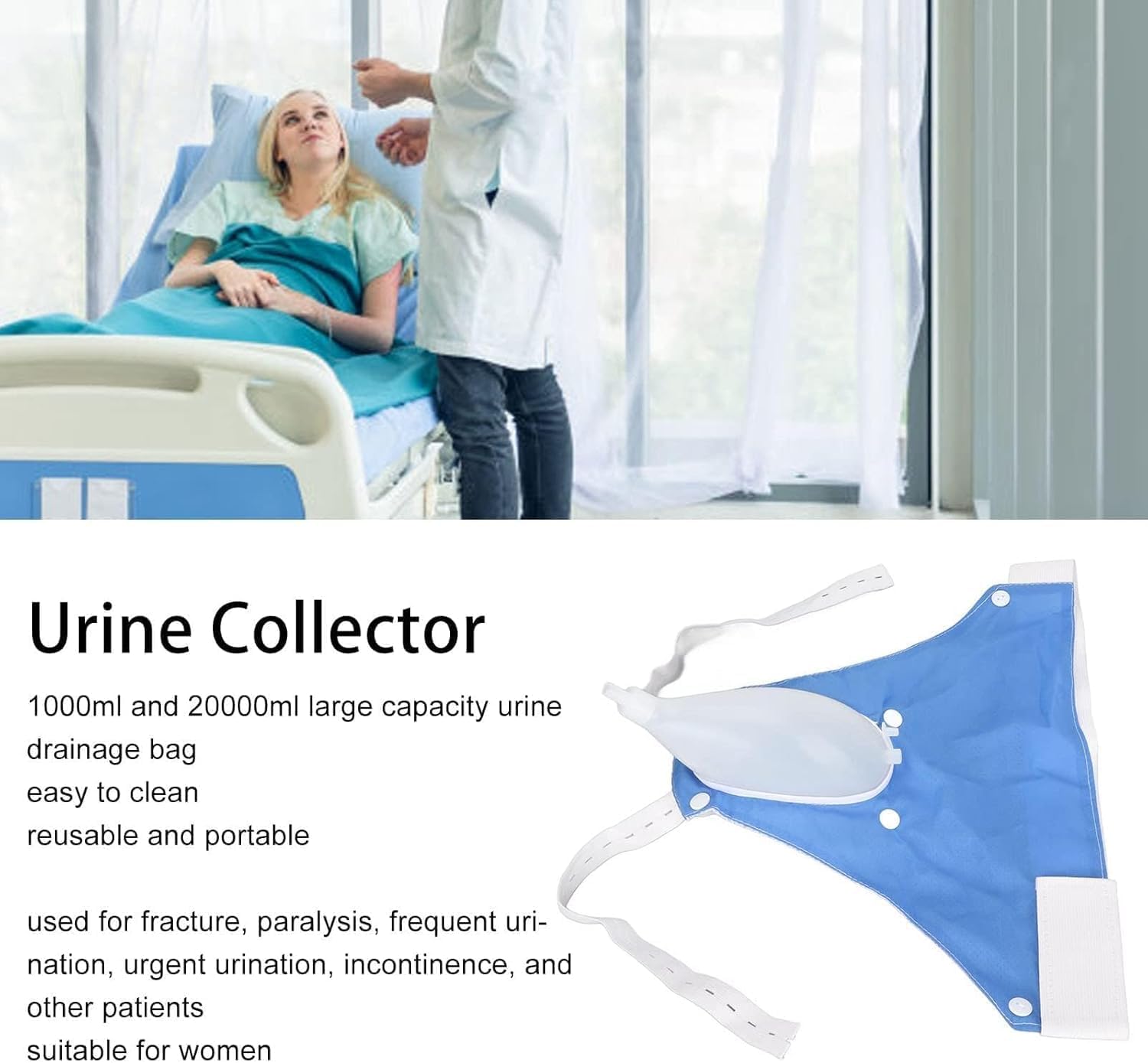 Portable Collection Bag System With Comfortable Waist Belt For Hands-Off Use
