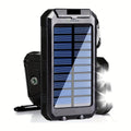 PowerFlash Portable Solar Charger With Dual LED Flashlights 20000 mAh Power Bank