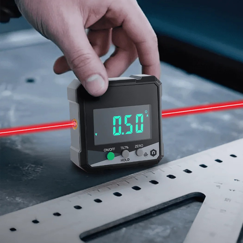 Precision Level Laser Tool With LCD Display And Magnetic Base For Accurate Angles