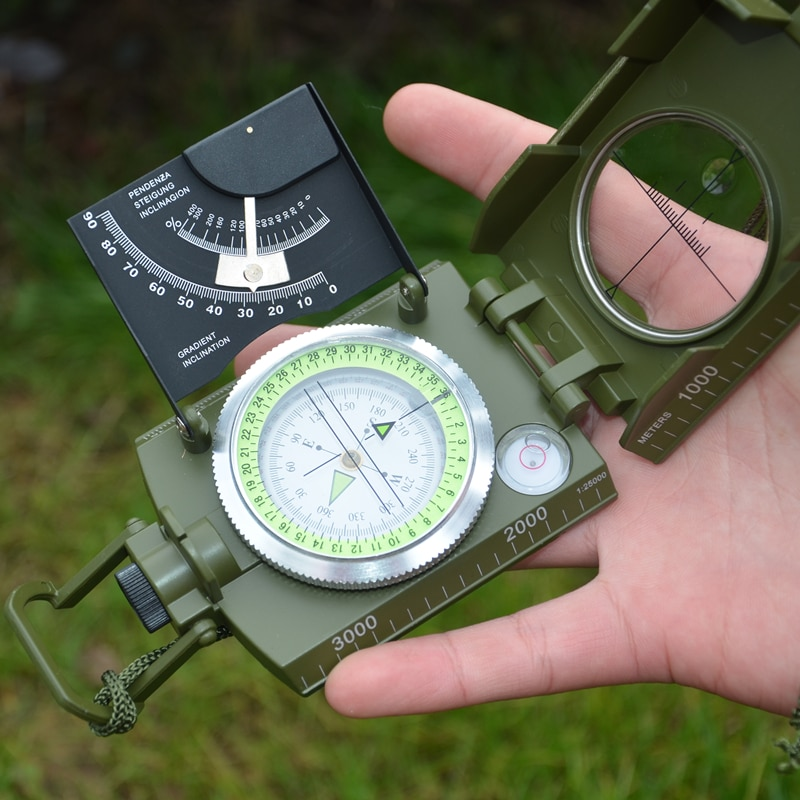 Precision Navigation Compass With Adjustable Sight Lens, Durable And Waterproof