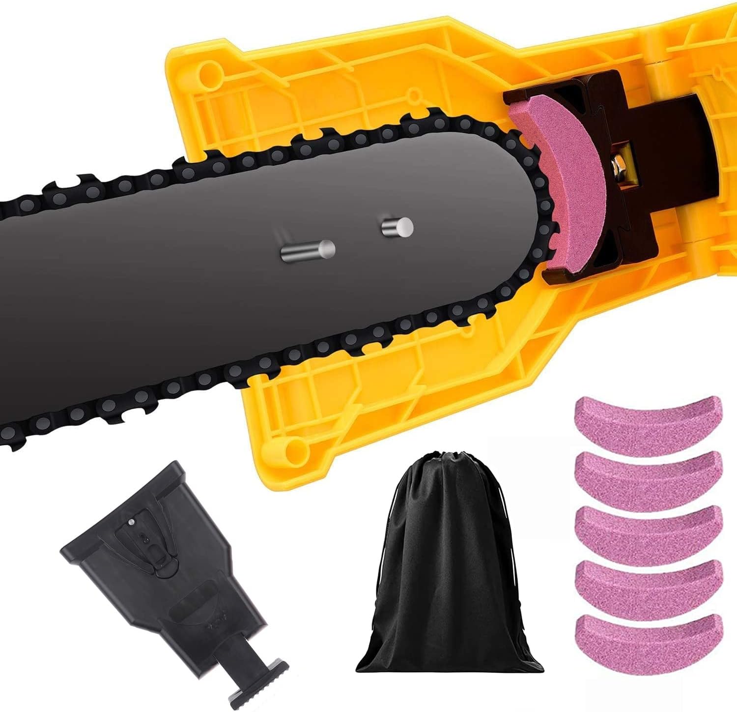 Precision Chainsaw Sharpener With Built-In Angle Guide For Optimal Cutting