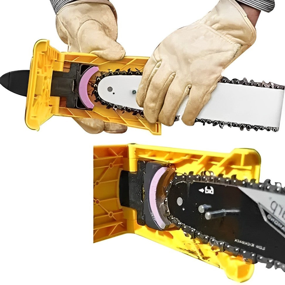 Precision Chainsaw Sharpener With Built-In Angle Guide For Optimal Cutting