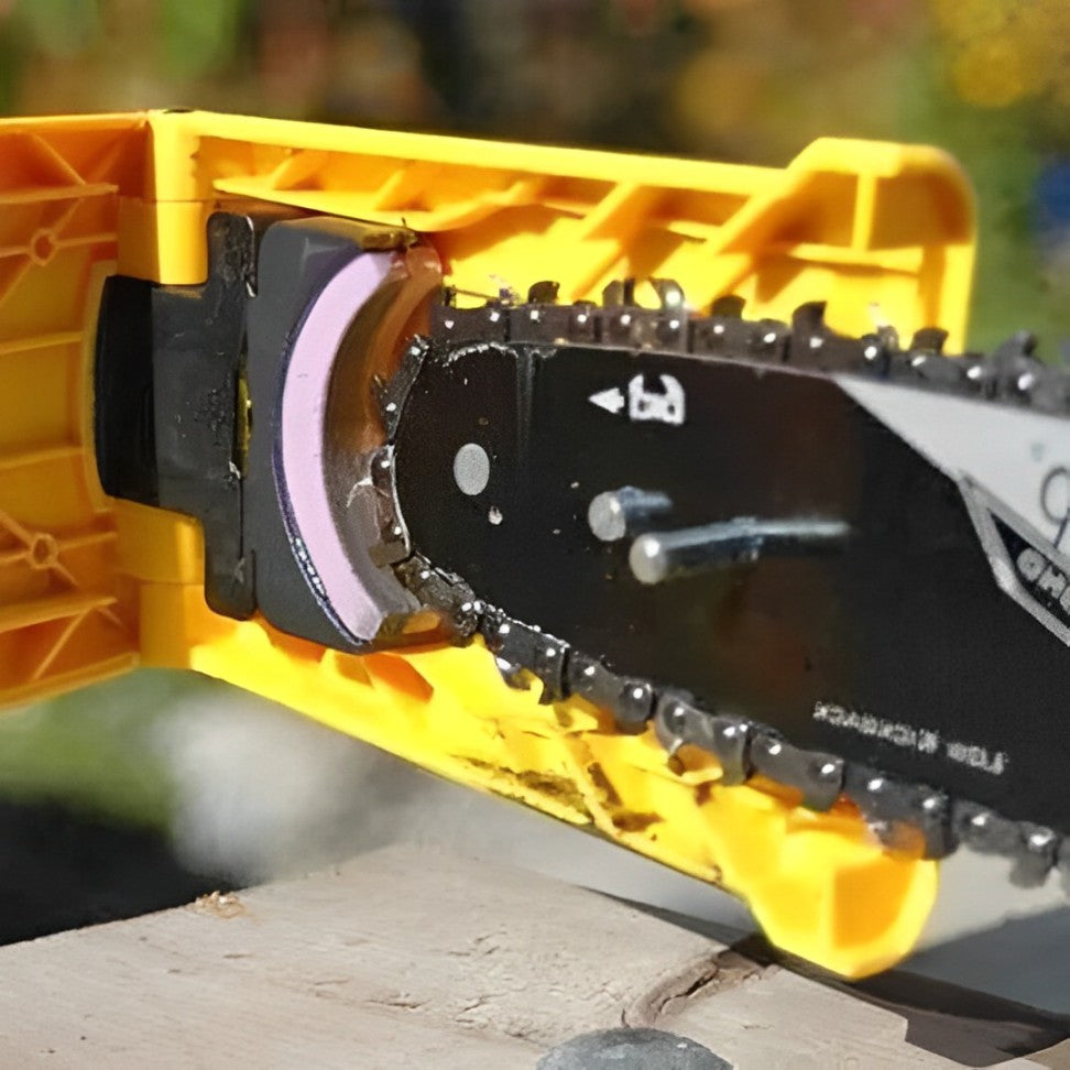 Precision Chainsaw Sharpener With Built-In Angle Guide For Optimal Cutting