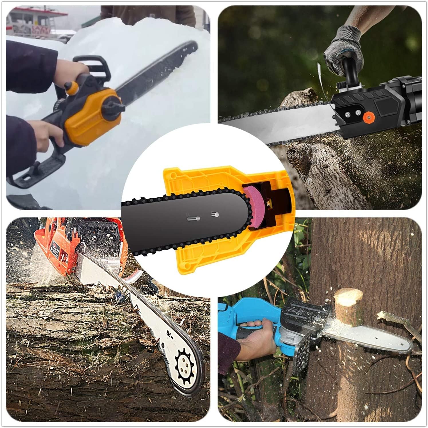 Precision Chainsaw Sharpener With Built-In Angle Guide For Optimal Cutting