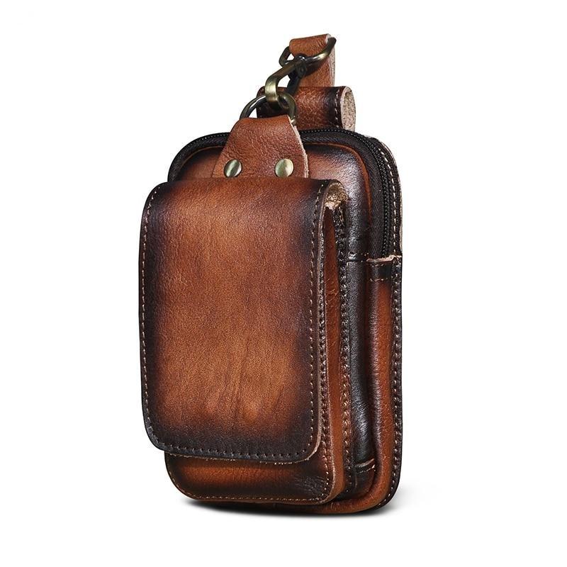 Men's Premium Leather Belt Bag With Adjustable Strap For Everyday Use
