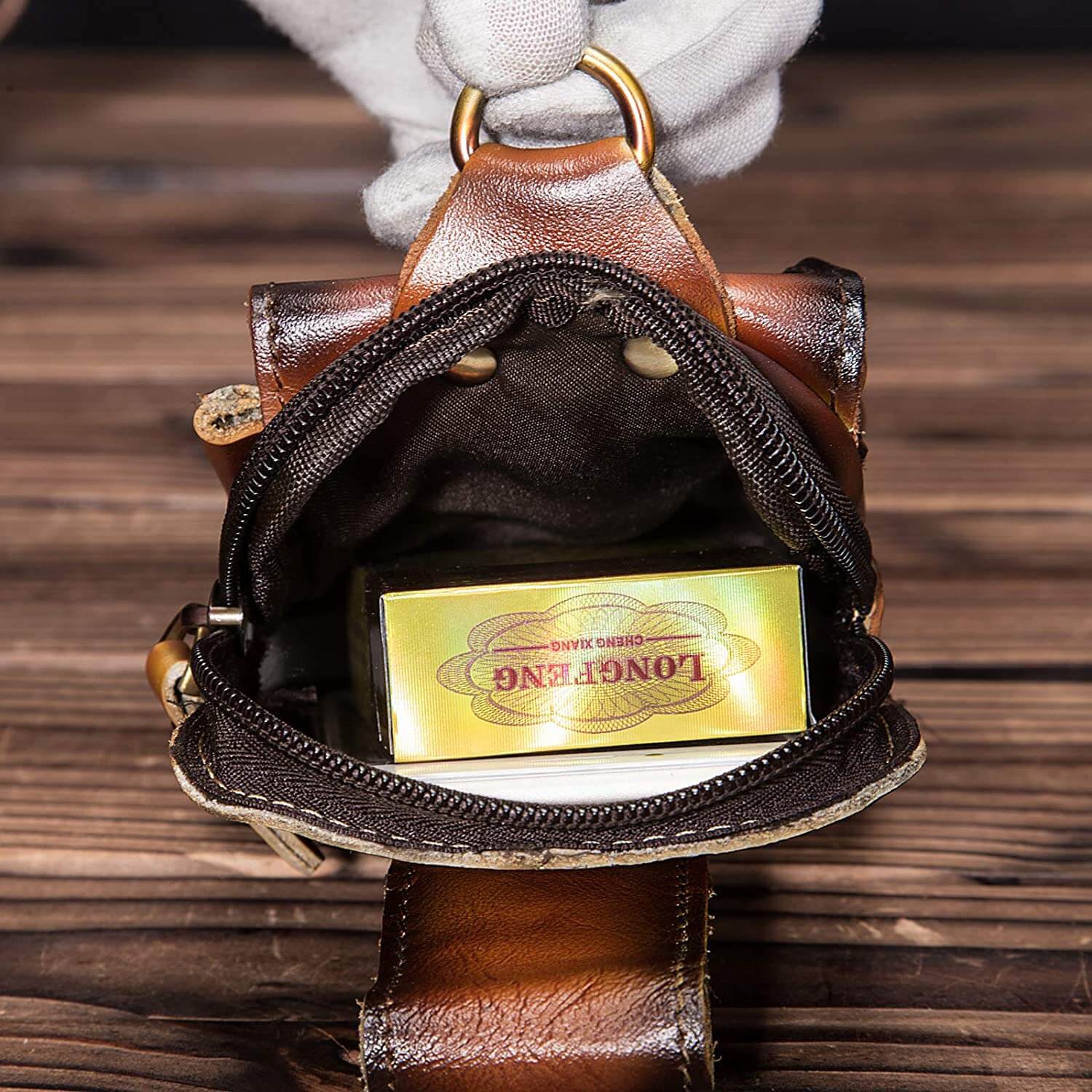 Men's Premium Leather Belt Bag With Adjustable Strap For Everyday Use