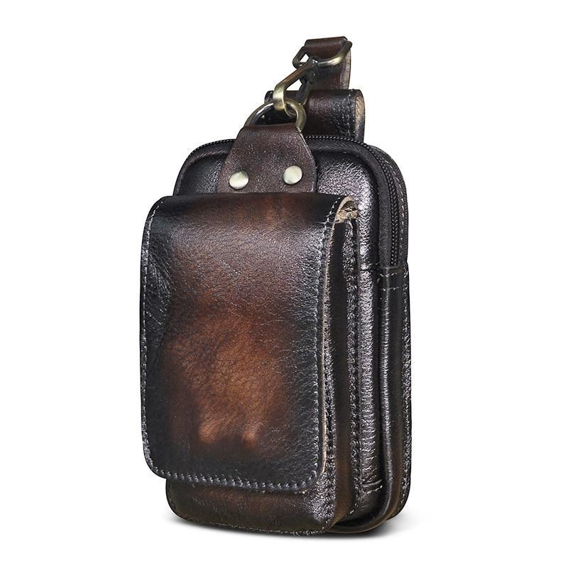 Men's Premium Leather Belt Bag With Adjustable Strap For Everyday Use