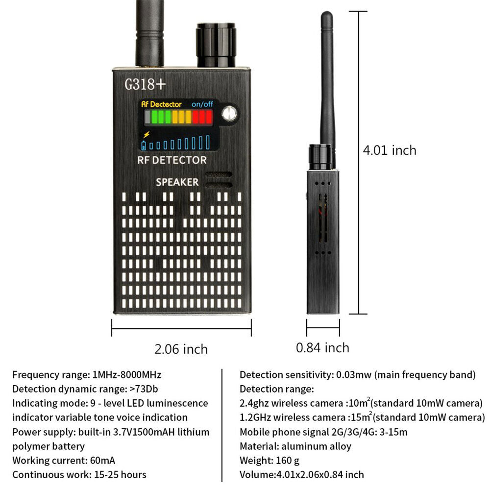 Privacy Shield Portable Hidden Camera And GPS Detector For Personal Use