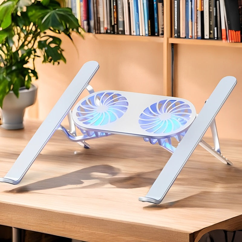 ProLift Height-Adjustable Laptop Stand With Dual Cooling Fans For Desk Use
