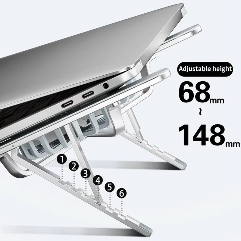ProLift Height-Adjustable Laptop Stand With Dual Cooling Fans For Desk Use