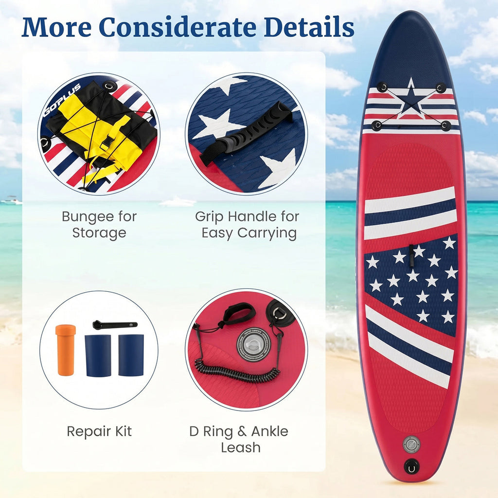 PuffoSUP Inflatable Stand Up Paddle Board With Easy Setup And Stable Ride