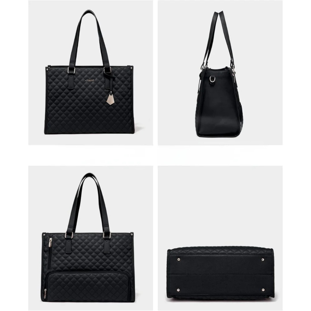 Quilted Tote With Clutch For Work And Travel Stylish And Spacious