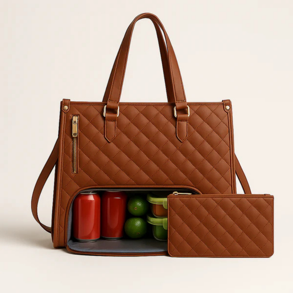 Quilted Tote With Clutch For Work And Travel Stylish And Spacious
