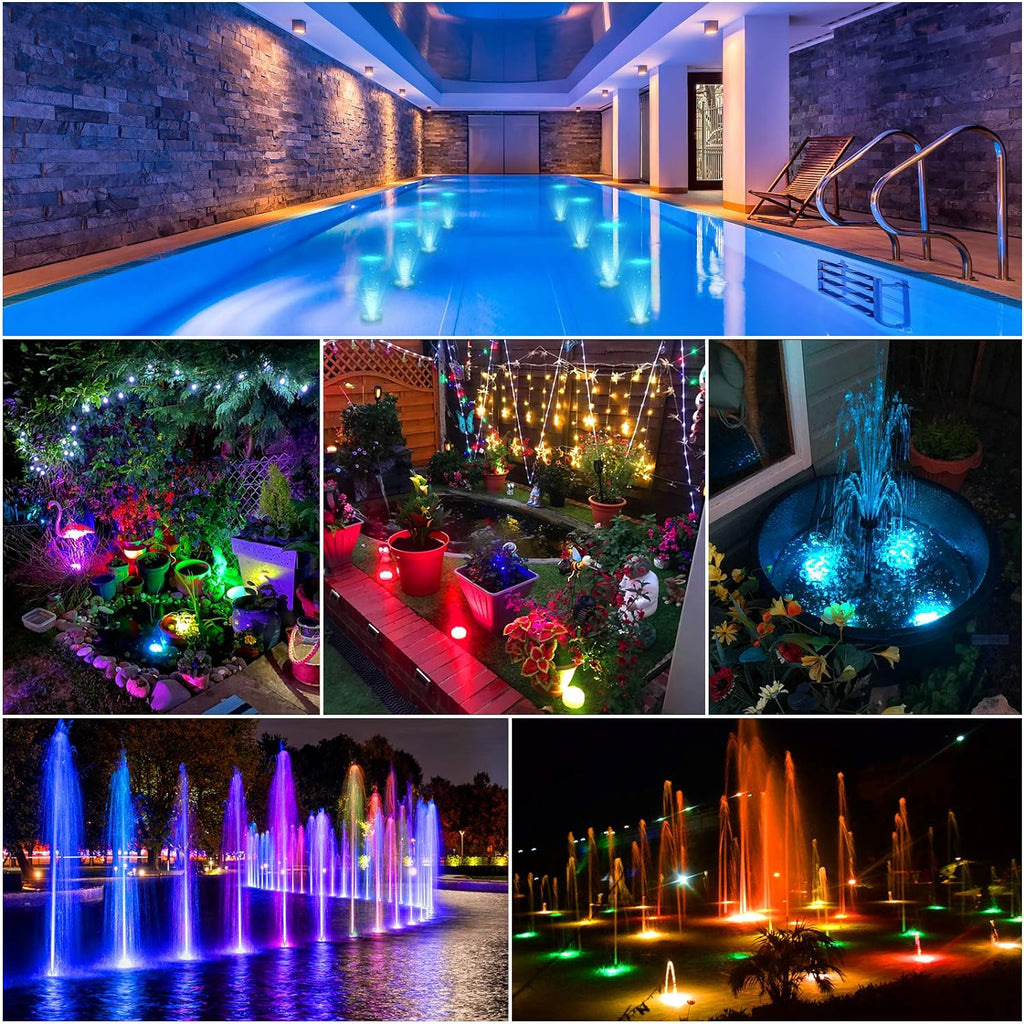 RGB Submersible Pool Lights Remote Control Included Waterproof Floating Illumination