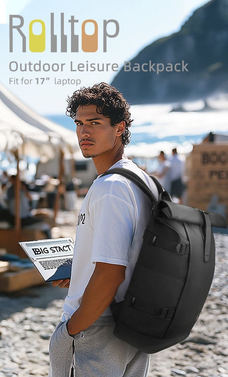 ROLLTRAIL Expandable Rolltop, 17-In Laptop Backpack With Waterproof Design And Anti-Theft
