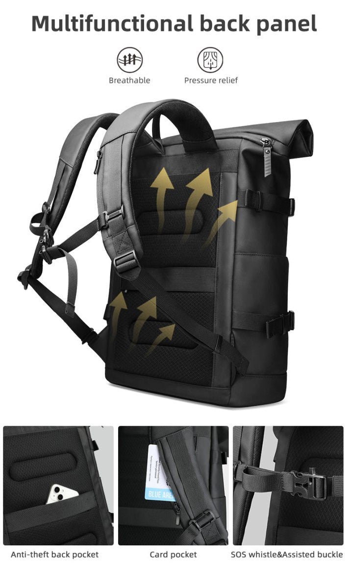 ROLLTRAIL Expandable Rolltop, 17-In Laptop Backpack With Waterproof Design And Anti-Theft