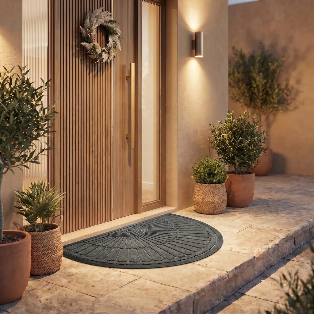 Semi-Circular Textured Doormat -  Wiping Muddy Shoes - Ormexis