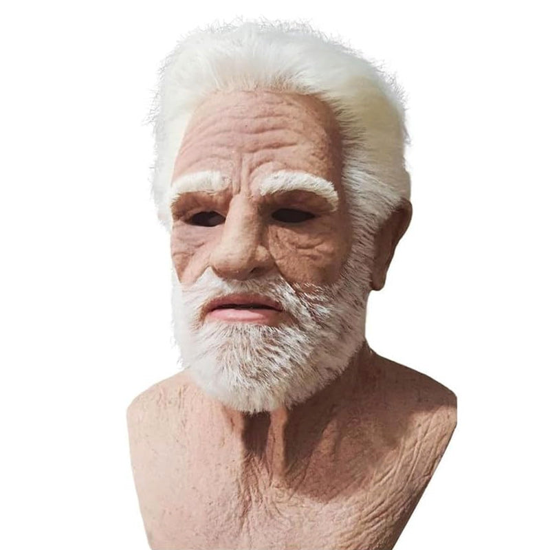 Old Man Mask With Realistic Latex Texture For Immersive Halloween Costumes
