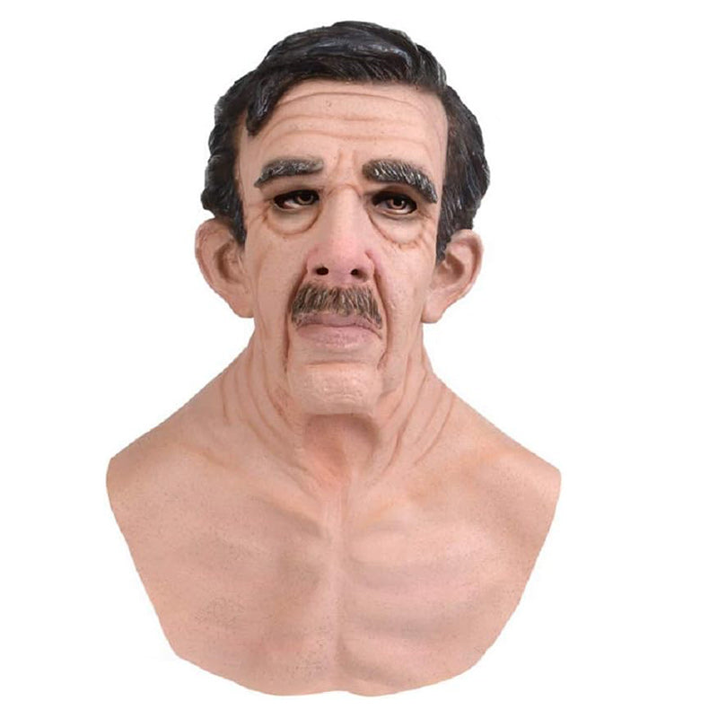 Old Man Mask With Realistic Latex Texture For Immersive Halloween Costumes