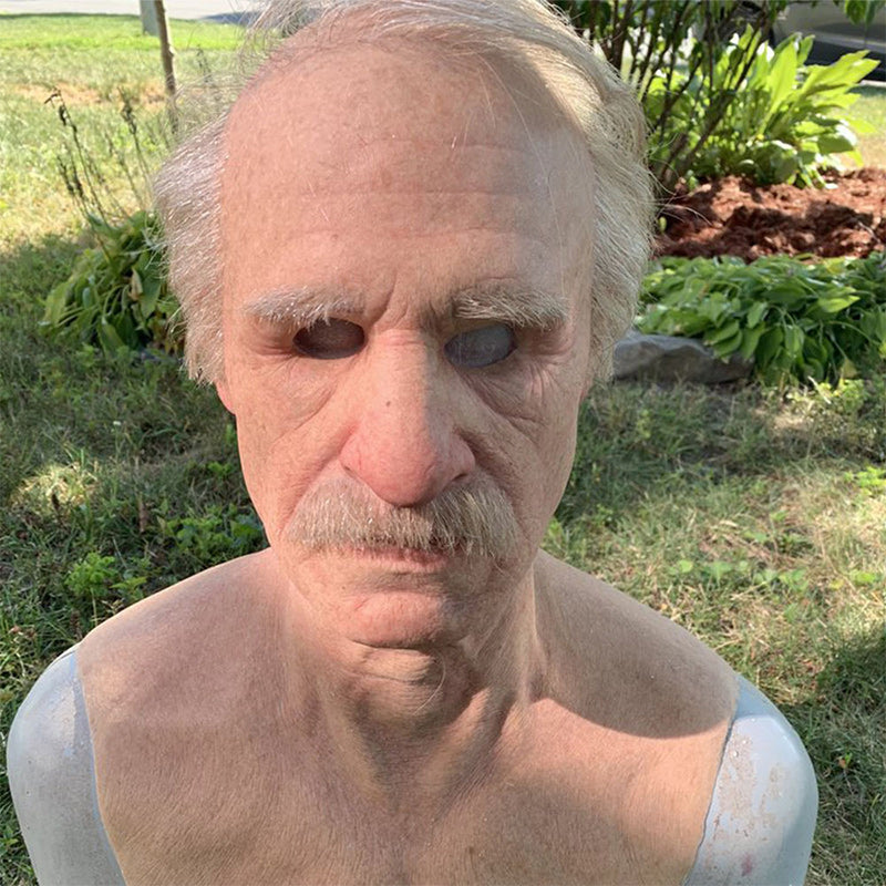 Old Man Mask With Realistic Latex Texture For Immersive Halloween Costumes