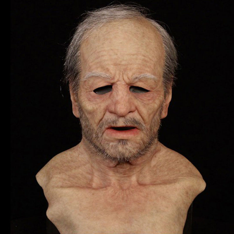 Old Man Mask With Realistic Latex Texture For Immersive Halloween Costumes