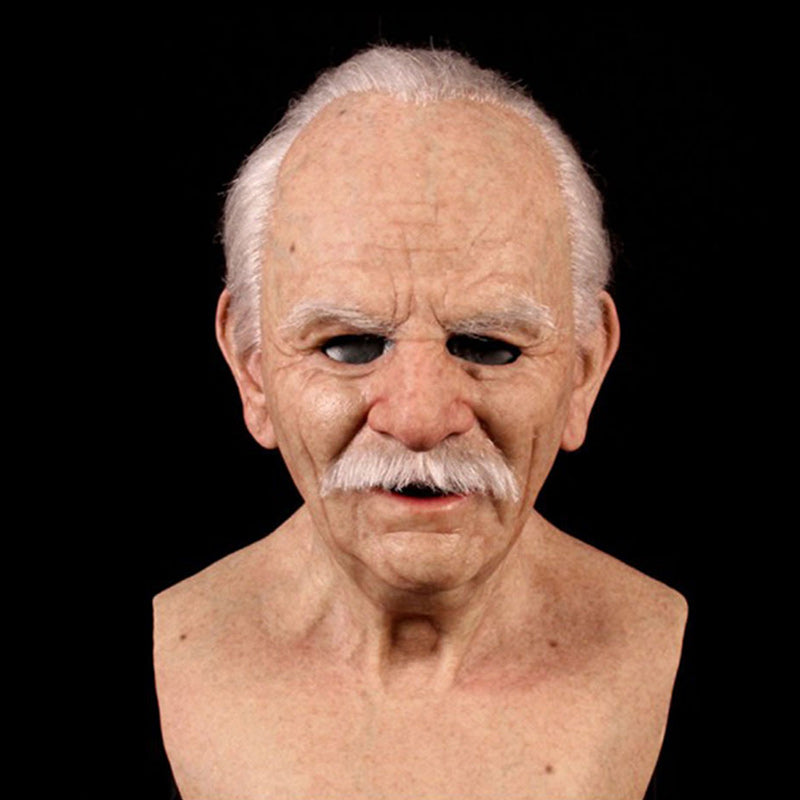 Old Man Mask With Realistic Latex Texture For Immersive Halloween Costumes