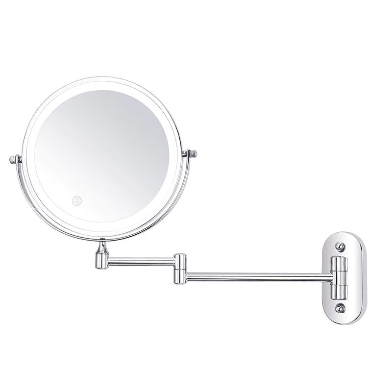 Rechargeable LED Mirror With 10x Magnification And 360 Degree Rotation For Grooming