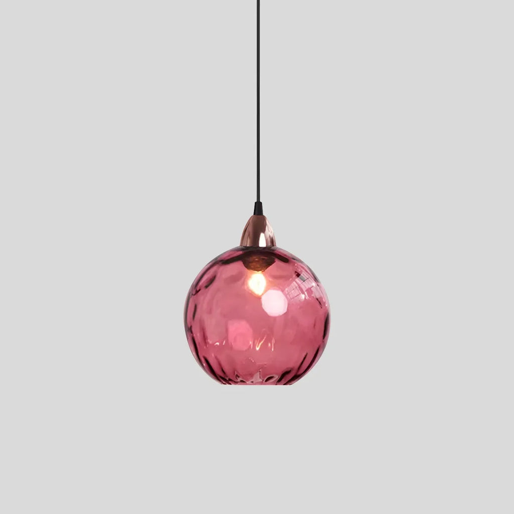 Vivid Glass Orb Pendant Light In Living Room Ceiling