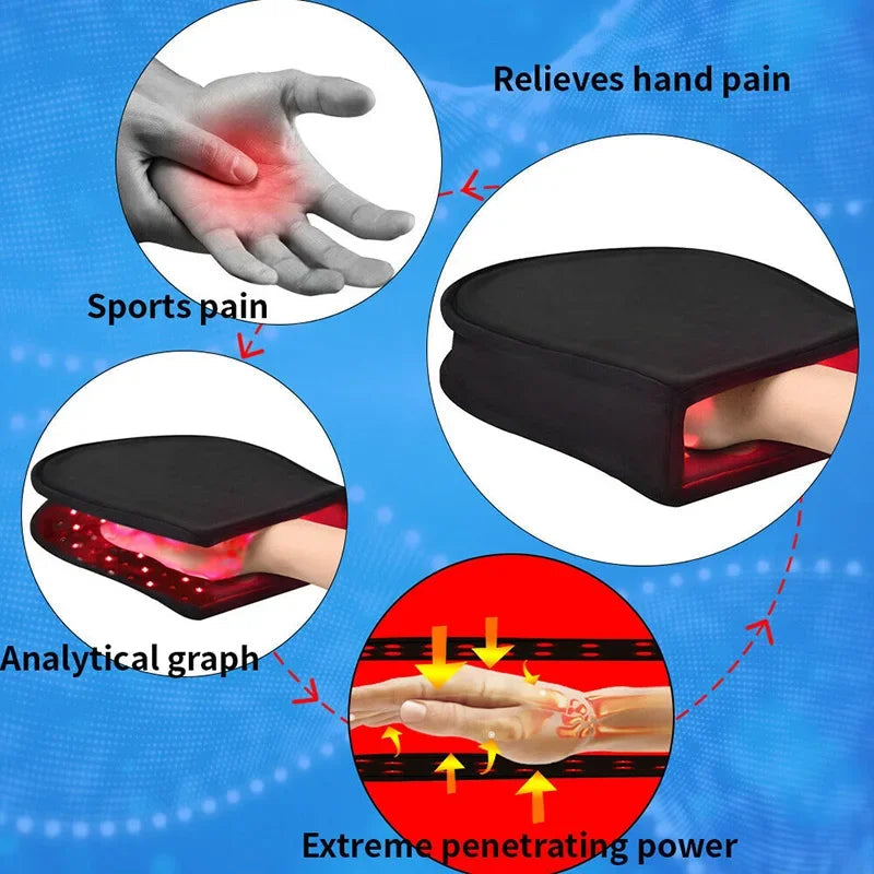 Red Light Glove For Hand Pain Relief With 360 Wraparound Design