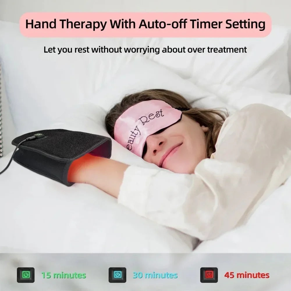 Red Light Glove For Hand Pain Relief With 360 Wraparound Design
