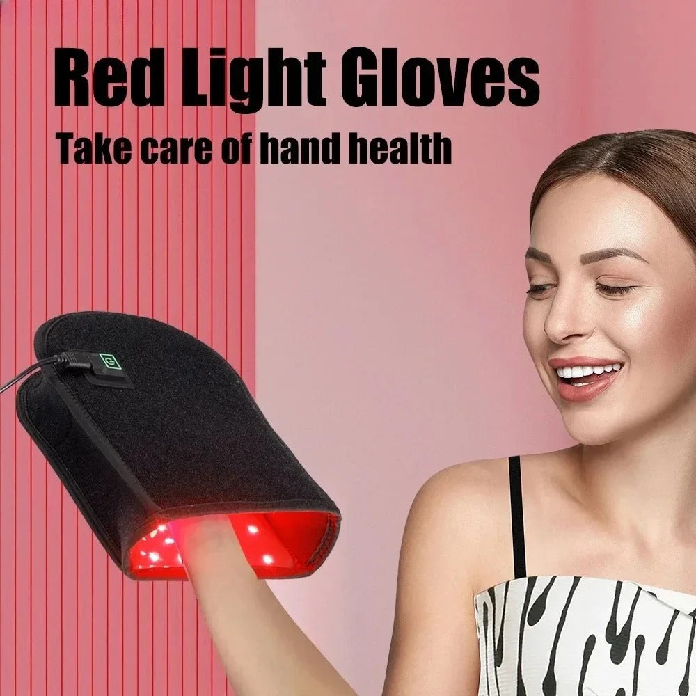Red Light Glove For Hand Pain Relief With 360 Wraparound Design