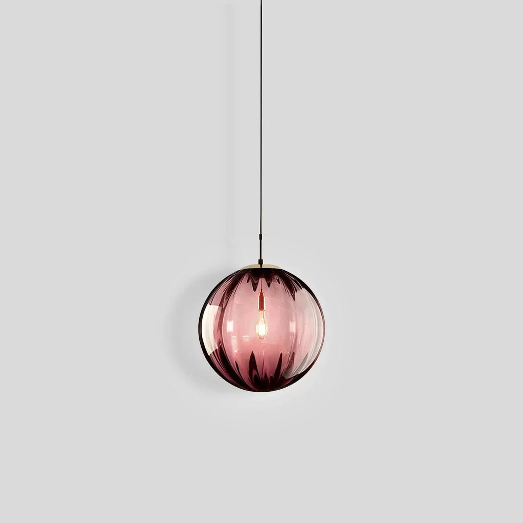 Nordic Glass Globe Pendant Light With Water Pattern For Modern Homes