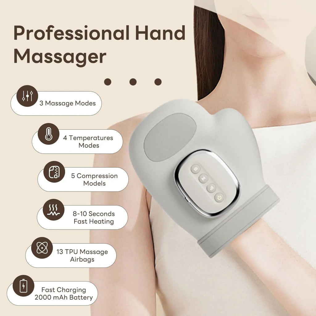 RelaxEase Hand Massager Cordless With Heat And Five Intensity Levels