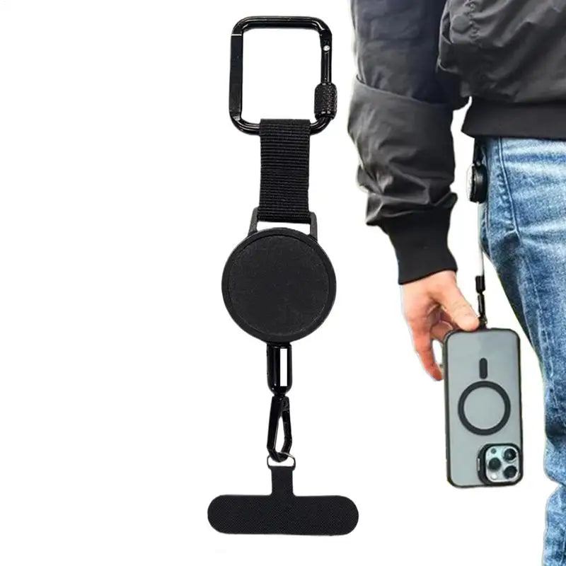 Retractable Phone Holder With Belt Clip And Anti-Theft Design For Secure Access
