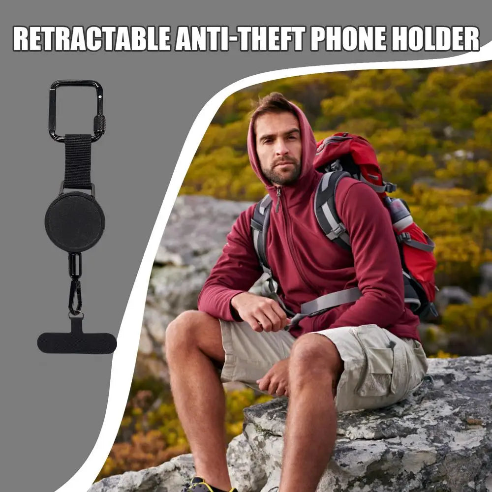 Retractable Phone Holder With Belt Clip And Anti-Theft Design For Secure Access
