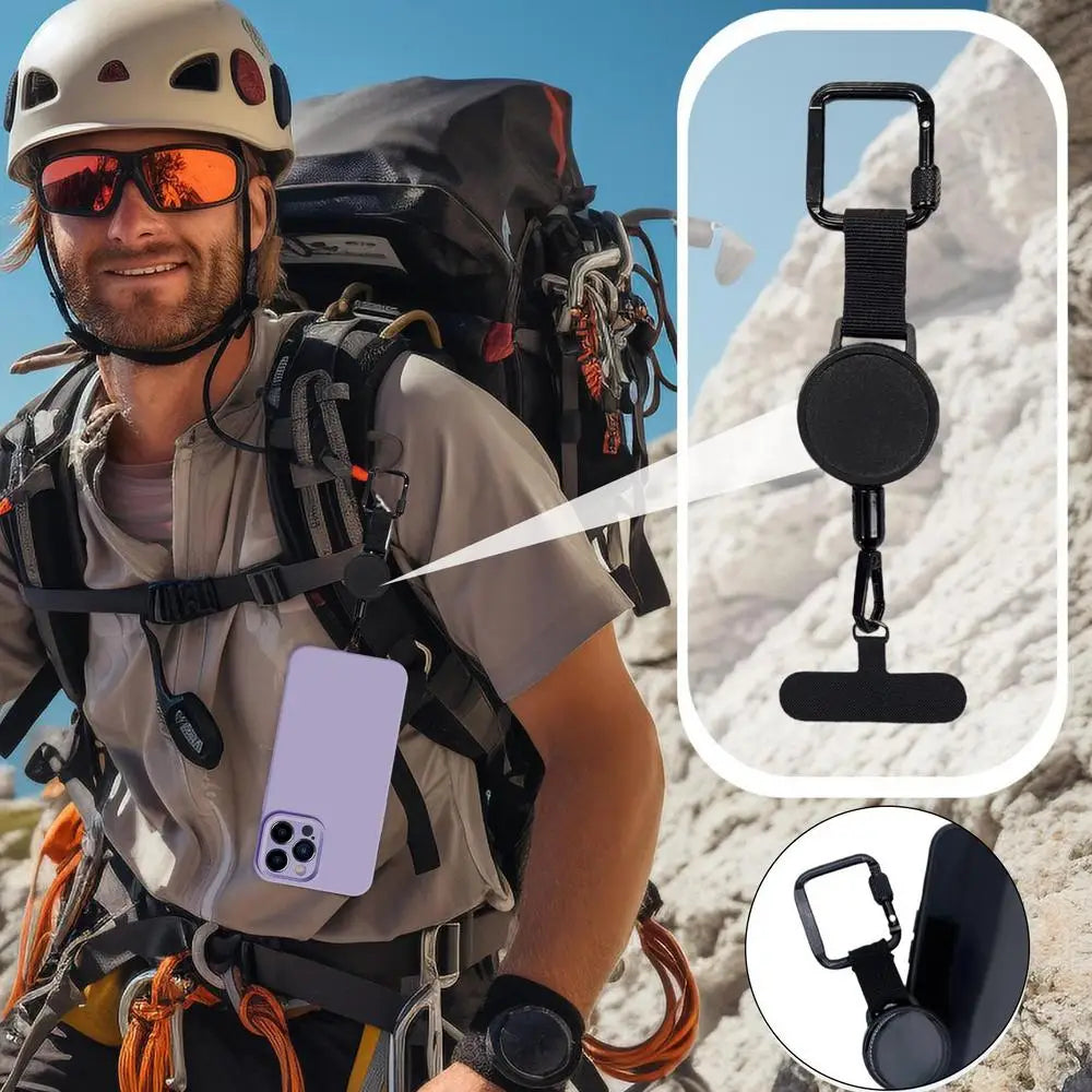 Retractable Phone Holder With Belt Clip And Anti-Theft Design For Secure Access