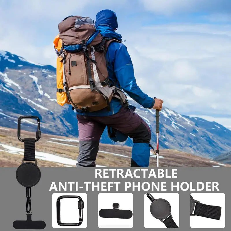 Retractable Phone Holder With Belt Clip And Anti-Theft Design For Secure Access