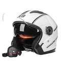 Retro 3/4 Open Face Helmet With Dual Lens And Anti Fog Visor, Lightweight ABS Construction