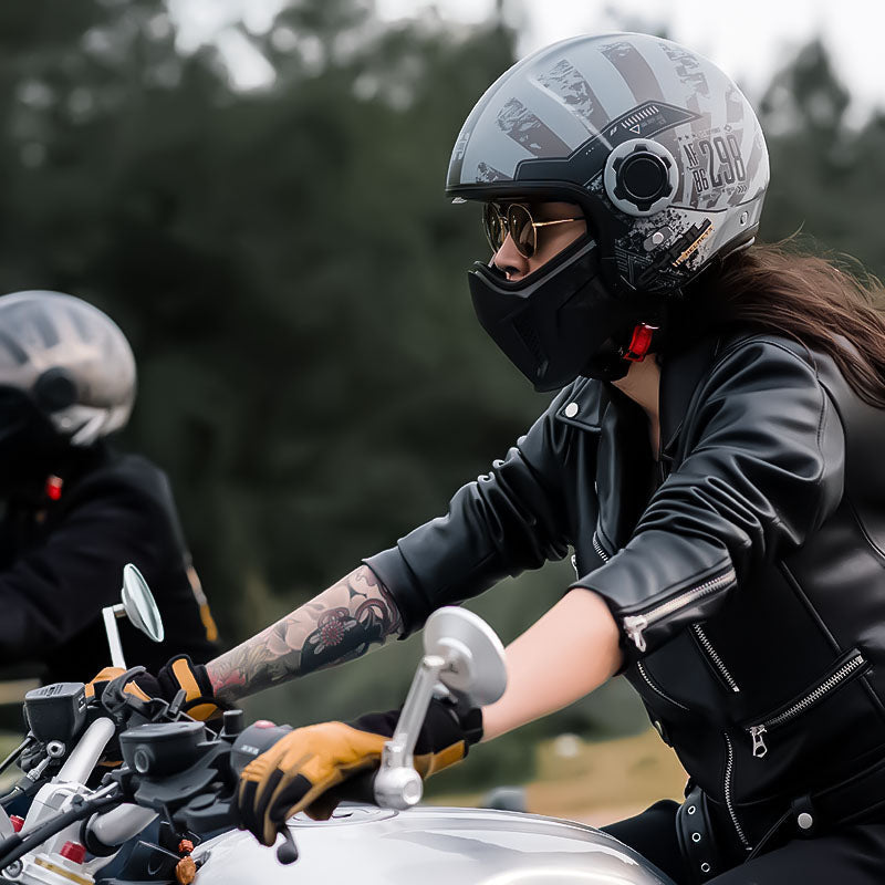 Retro Modular Helmet With Removable Chin Guard, DOT And ECE Certified