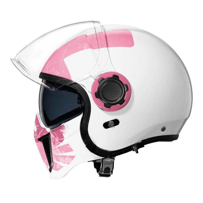 Retro Modular Helmet With Removable Chin Guard, DOT And ECE Certified