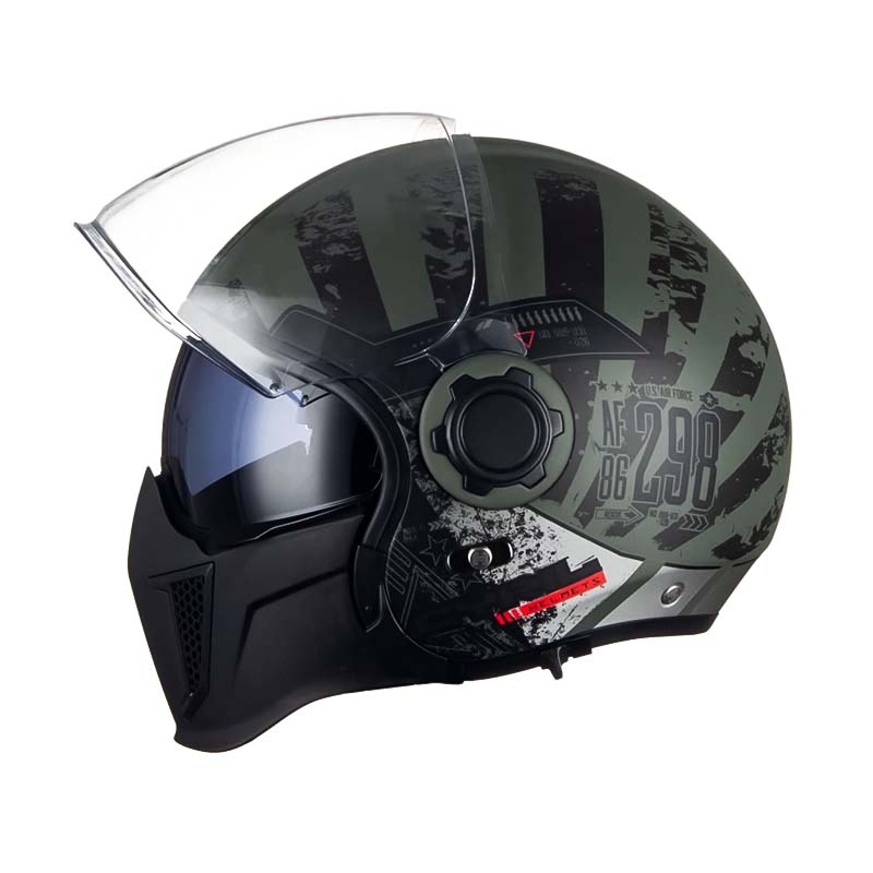 Retro Modular Helmet With Removable Chin Guard, DOT And ECE Certified