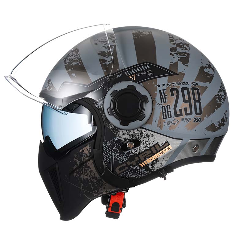 Retro Modular Helmet With Removable Chin Guard, DOT And ECE Certified