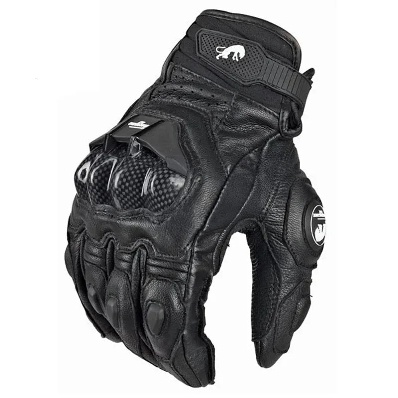 RidePro Carbon Leather Gloves Carbon Fiber Protection Waterproof Touchscreen Compatible