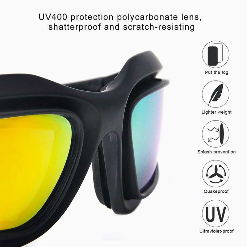 Rider's Choice Polarized UV400 Motorcycle Sunglasses With Secure Fit