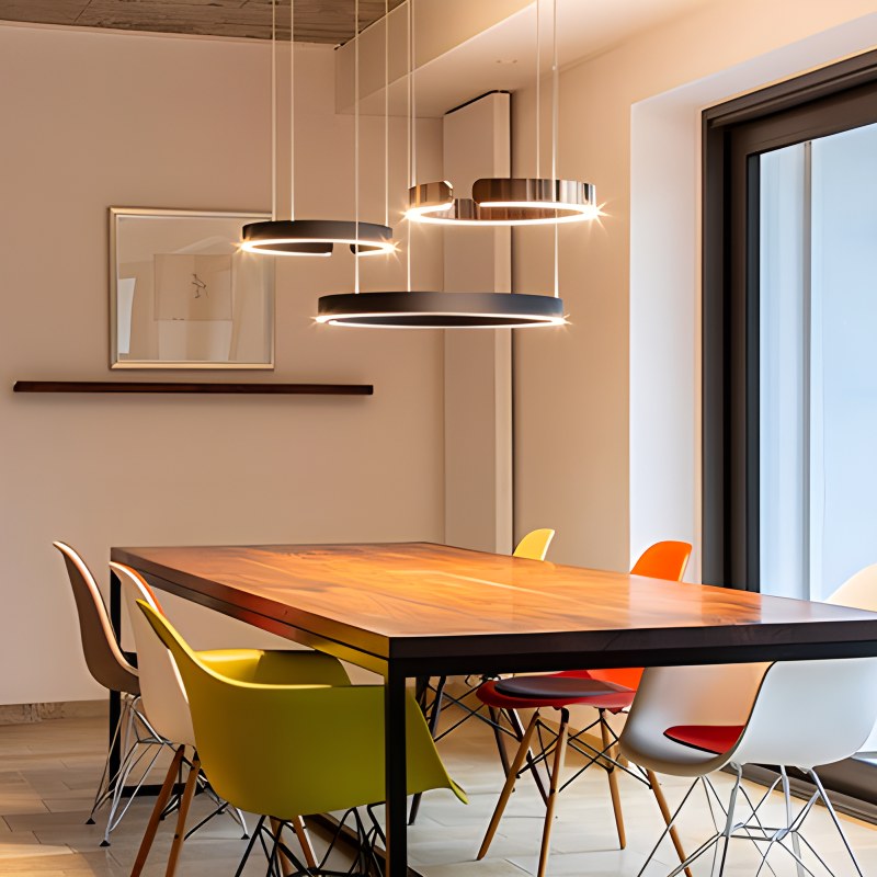 Sleek Circular LED Ring Chandelier For Living Room Decor