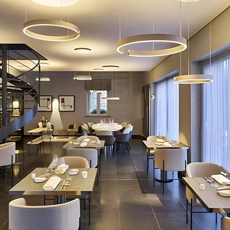 Sleek Circular LED Ring Chandelier For Living Room Decor